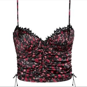 For Love and Lemons Floral Bustier Top NWOT